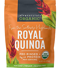 Organic Quinoa (4 lb) - Gluten Free and Vegan Complete Plant Protein, Easy to Use Source of Fiber and Iron, USDA Organic and Pre Washed, Non-GMO Whole Grain Rice and Pasta Substitute