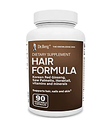 Dr. Berg’s All in One Hair Growth Vitamins for Men & Women - Advanced Hair Formula Includes Biotin, Saw Palmetto, DHT Blocker & Trace Minerals - Hair Supplement for Hair Loss - 90 Veg Capsules