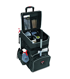 Rubbermaid Commercial Products-1902465 , Executive Quick Carts Mobile/Travel Office Cart for Housekeeper, Sales Rep, Medical Professionals, Home Healthcare, Teachers - Large, Dark Gray
