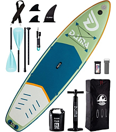 DAMA Inflatable Stand Up Paddle Board 11'*33'' *6'', Yoga Paddleboard, 11ft sup, Fishing Paddle Boards for Adults, Blow up sup, Standup sup w/ Camera Seat, 4 pcs Floating Kayak Paddle, Board Carrier