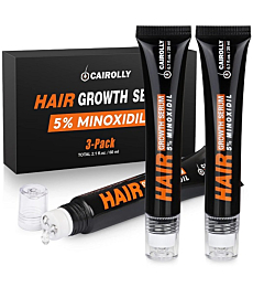 Minoxidil 5% Hair Growth Serum Gel Roller for Men Women, 3 Pack Biotin Hair Growth Serum Roller Hair Regrowth Treatment for Men Women