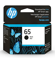 Original HP 65 Black Ink Cartridge | Works with HP AMP 100 Series, HP DeskJet 2600, 3700 Series, HP ENVY 5000 Series | Eligible for Instant Ink | N9K02AN