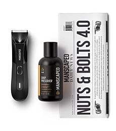MANSCAPED™ Nuts and Bolts 4.0, Men's Grooming Kit, Includes The Lawn Mower™ 4.0 Ergonomically Designed Powerful Waterproof Trimmer, The Crop Preserver™ Ball Deodorant and Disposable Shaving Mats