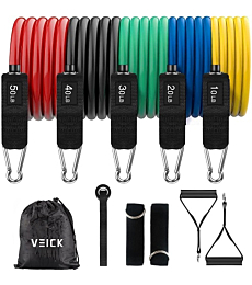 VEICK Resistance Bands Set,Exercise Bands,Workout Bands,Resistance Band with Handles for Men,Weights for Women at Home,Strength Training Equipment for Working Out