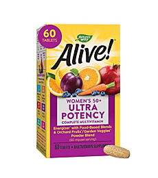 Nature's Way Alive! Women's 50+ Ultra Potency Multivitamin, High Potency B-Vitamins, Supports Immune Health*, 60 Tablets
