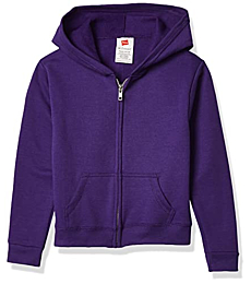 Hanes Girls' Big ComfortSoft EcoSmart Full-Zip Hoodie, Purple Thora, XL