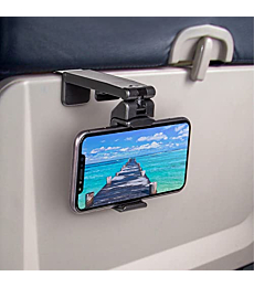Universal in Flight Airplane Phone Holder Mount. Handsfree Phone Holder for Desk Tray with Multi-Directional Dual 360 Degree Rotation. Pocket Size Must Have Travel Essential Accessory for Flying
