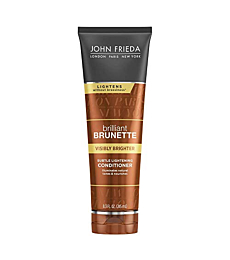 John Frieda Brilliant Brunette Visibly Brighter Subtle Lightening Conditioner, Eliminates Neutral Tones, Sleek Brown Shine, 8.3 Ounces, with Honey and Marigold Extract