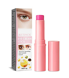 Retinol Eye Stick, Retinol Anti-Aging Eye Cream for Dark Circles and Puffiness, Reduces Fine Lines and Dark Circles with Vitamin A, C & E and Peptides