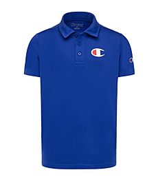 Champion Heritage Kids Polo Short Sleeve Shirt, Boys Clothes | Activewear Shirt (Large, Surf The Web)