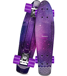 Gonex 22 Inch Skateboard for Girls Boys Kids Beginners, Mini Cruiser Skateboard Plastic Skateboard Complete for Teens Youths