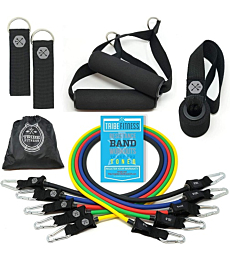 TRIBE Resistance Bands Set and Weights for Exercises I Exercise Bands for Men with Workout Bands, Handles, Door Anchor, Ankle Straps, Carry Bag, Exercise eBook I Resistance Training, Fitness Equipment