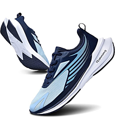Yeerovan Men Tennis Shoes Fashion Sports Running Shoes Shock-Absorbing Jogging Fitness Trail Casual Shoes for Men（Blue/8.5）