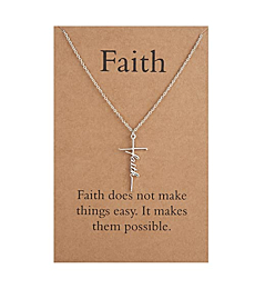 Gifts for Women, Faith Necklace Cross Necklace for Women Girls, Christian Gifts for Women,Religious Jewelry Necklace Gifts