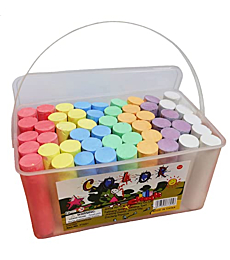 Sidewalk Chalk Set- 52 Pieces 7 Colors Jumbo Chalk, Washable Art Play For Kid and Adult, Paint on School Classroom Chalkboard, Office Blackboard, Playground, Outdoor, Gift for Birthday Party