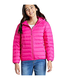 Eddie Bauer Kids' Jacket - CirrusLite Weather Resistant Insulated Quilted Bubble Puffer Coat for Boys and Girls (3-16), Size 3-4, Magenta