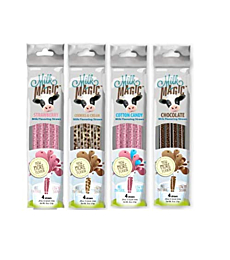 Milk Magic Milk Flavoring Straws, 4-Pack Bundle (16 count), Chocolate, Strawberry, Cotton Candy, Cookies & Cream