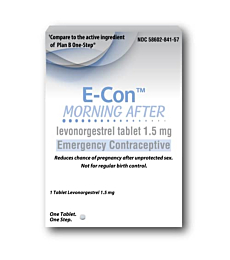Aurohealth E-Con Morning After Levonorgestrel 1.5mg Emergency Contraceptive 1 Count 1 Pack
