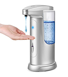 Touchless Automatic Soap Dispenser w/Adjustable Volume Control & Infrared Motion Sensor, 13.5oz Liquid and Hands Free Electric Soap Dispenser for Bathroom Kitchen Home and Shower, No Foam
