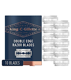 King C. Gillette Double Edge Safety Razor Blades 10 count, Stainless Steel Platinum Coated Blades