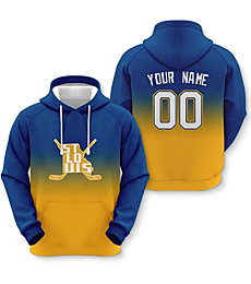 Kannva Custom St Louis Hoodie Customized Hockey Sweatshirt Personalized Pullover Add Name Number Sports Fan Gifts for Men Women Youth