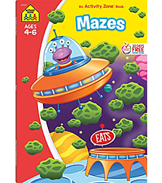 School Zone - Mazes Workbook - 64 Pages, Ages 4 to 6, Preschool, Kindergarten, Maze Puzzles, Wide Paths, Colorful Pictures, Problem-Solving, and More (School Zone Activity Zone® Workbook Series)