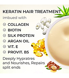Professional Keratin Hair Mask - Made in USA - Nourishment Treatment for Hair Repair & Beauty - Biotin Collagen Coconut Oil & Pro-Vitamin B5 Protein Mask - Hair Vitamin Complex for All Hair Types