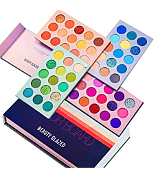Color Board Eyeshadow Palette, Highly Pigmented 60 Shades Matte Shimmer Glitter Makeup Palette, Waterproof Blendable Eye Shadow, No Flaking, Little Fall Out, Stay Long, Hard Smudge, Cruelty- Free Makeup Pallet , Full Face Eye Make Up for Beginners Any Ski