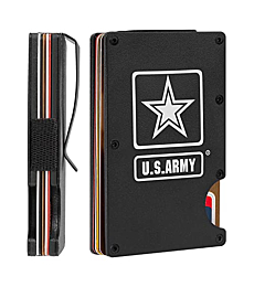 Military Veteran Products Army RFID Blocking Metal Money Clip Wallet US Army Aluminum Credit Card Holder for Men