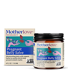 Motherlove Pregnant Belly Salve (4 oz) Herbal Balm to Soothe Itchy Skin & Prevent Stretch Marks—Non-GMO & Organic Herbs