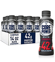 Fairlife Core Power Elite 42g High Protein Milk Shake, Ready To Drink for Workout Recovery, Strawberry, 14 Fl Oz (Pack of 12)