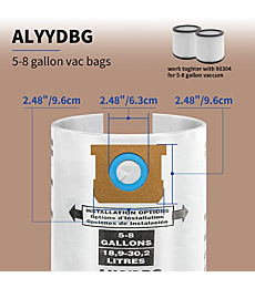 ALYYDBG Shop Vac Bags, 5-pack, compatible with Type E, H, VF2004, VHBS.