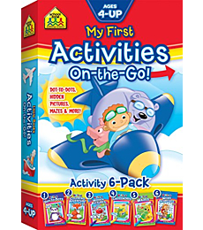 School Zone - My First Activities On-the-Go! 6-Pack Workbook Set - Ages 4+, Preschool to 2nd Grade, Dot-to-Dot, Hidden Pictures, Mazes, Coloring, and More (School Zone Little Busy Book™ Series)