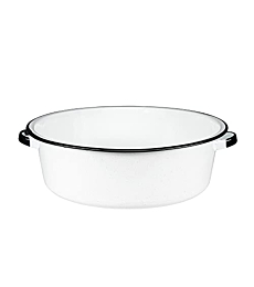Granite Ware Enamel on Steel Dish Pan with handles, 15-Quart capacity, Speckled White