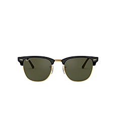 Ray-Ban Men Square Sunglasses Black Frame Green Lens Medium