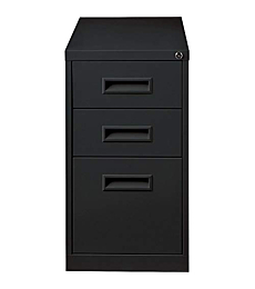 Lorell 1-Divider Mobile Pedestal, Box/Box/File, 15 by 19 by 27-3/4-Inch, Black