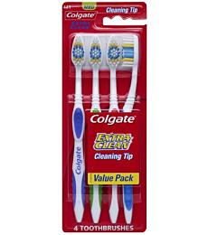 Colgate Extra Clean Full Head, Medium Toothbrush, 4 Count