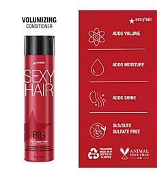 SexyHair Big Volumizing Conditioner, 10.1 Oz | Provides Moisture and Hydration | SLS & SLES Sulfate Free | All Hair Types