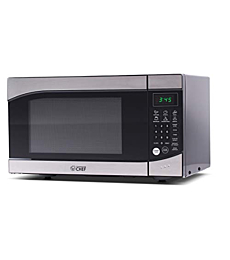 Commercial Chef CHM009 Countertop Microwave Oven 900 Watt, 0.9 Cubic Feet, Stainless Steel Front, Black Cabinet, Small, Trim