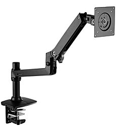Amazon Basics Single Monitor Stand - Lift Engine Arm Mount, Aluminum - Black