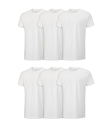 Fruit of the Loom Men's Stay Tucked Crew T-Shirt - Medium - White (Pack of 6)