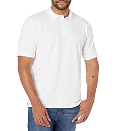 Hanes mens Short Sleeve X-temp Performance Polo fashion t shirts, White, Large US