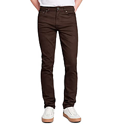 Victorious Men's Skinny Fit Color Stretch Jeans DL937 - Brown - 32/32