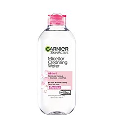 Garnier SkinActive Micellar Water for All Skin Types, Facial Cleanser & Makeup Remover, 13.5 fl. Oz, 1 count (Packaging May Vary)