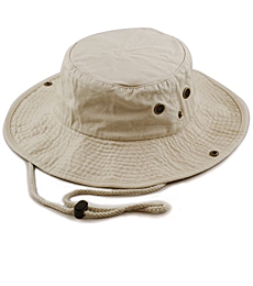 The Hat Depot 300N1510 Wide Brim Foldable Double-Sided Outdoor Boonie Bucket Hat (S/M, 2. Cotton - Khaki)