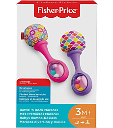 Fisher-Price Rattle 'N Rock Maracas Pink & Purple, Set Of 2 Baby Rattle Activity Toys