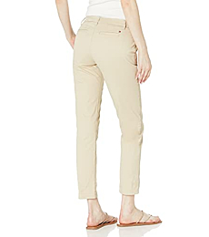 Tommy Hilfiger Hampton Chino Lightweight Pants for Women with Relaxed Fit, Khaki, 4