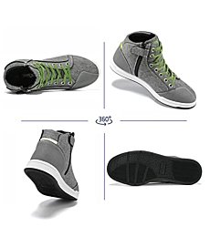 IRON JIA'S Motorcycle Shoes Men Streetbike Casual Accessories Breathable Protective Gear Powersport Anti-Slip Footwear 11 Grey