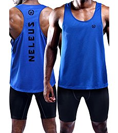 Neleus Men's 3 Pack Dry Fit Athletic Muscle Tank,5031,Blue,Red,Yellow,US S,EU M