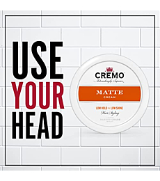 Cremo Premium Barber Grade Hair Styling Matte Cream, Light Hold, Low Shine, 4 Oz (Product Packaging May Vary)